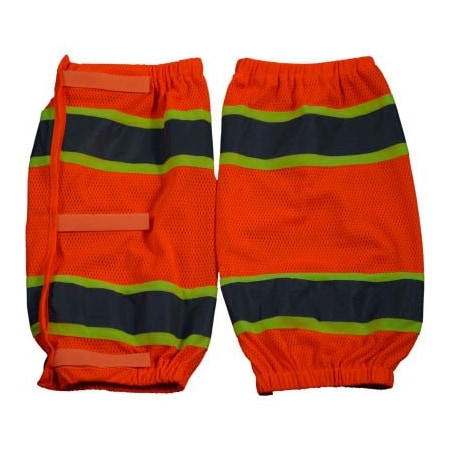 Petra Roc Inc Petra Roc Leg Gaiter, ANSI Class E, Polyester Mesh, Orange/Lime, One Size, 1 Pair OMGL-CE